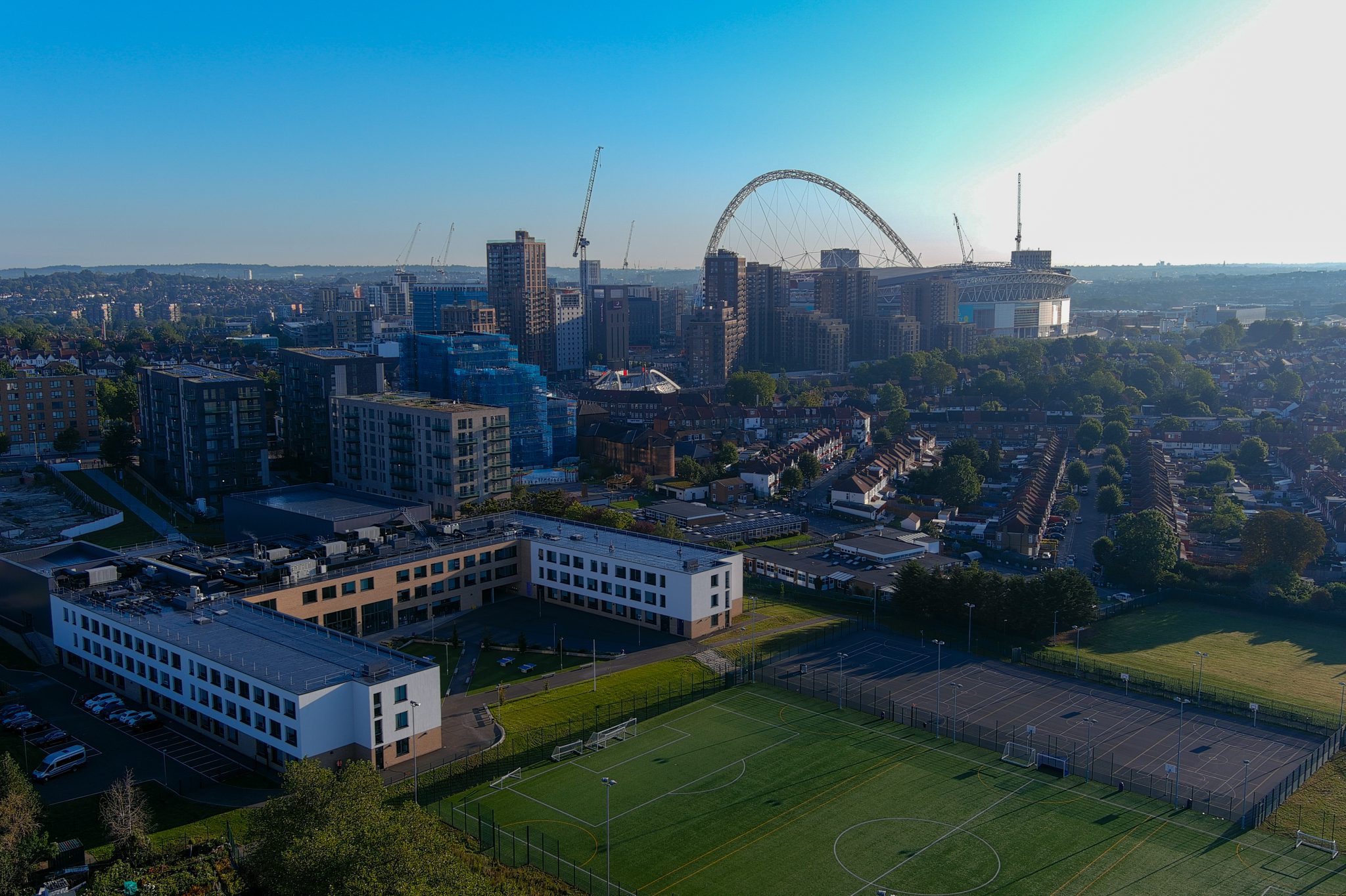 Aerial property photography showing a modern apartment development
